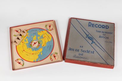 null 
"RECORD" Round the world by plane. Created by J. MELIG. Didactic game.
 420...