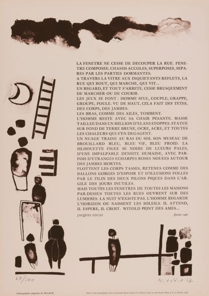 WITOLD-K 
WITOLD LESZEK KACZANOWSKI (WARSAW, 1932 -) & JACQUES LUCAS - Poster poem.
Paris,...