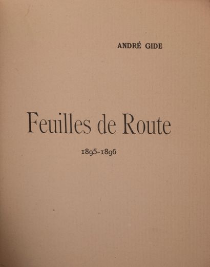 null 
André GIDE - Réunion de 2 ouvrages.

- Feuilles de route 1895-1896. (Bruxelles,...