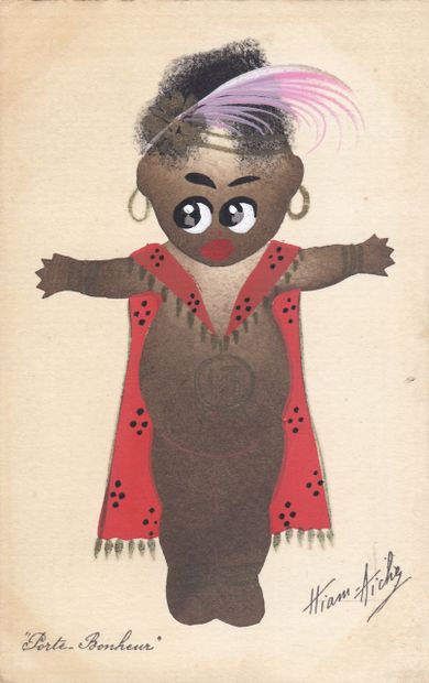 null 
AFRO-AMERICANS, Africans (adults & children). About 400 humorous postcards,...