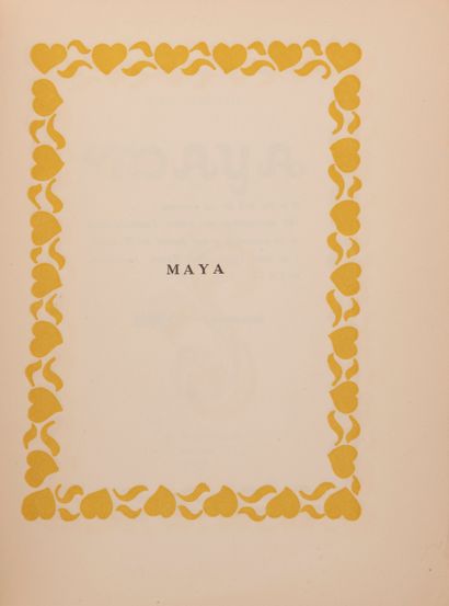 null 
马克斯-埃尔斯坎普-玛雅。
安特卫普，J.-E. Buschmann, 1923。8开本，202 x 155毫米，平装本，黄色水仙花装饰，未切割。

原版发行150册。100张无编号的羽绒服中的一张。De...