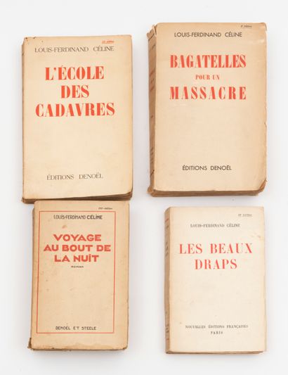 
Louis-Ferdinand CÉLINE - Réunion de 4 ouvrages.
...
