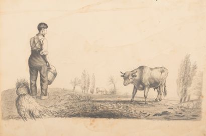 null 
[DESSIN] Fanny MERSCH - Album de dessin.
S.l., [XIXe s.]. In-4 à l'italienne,...