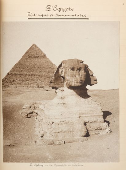 null 
[ÉGYPTE MANUSCRIT] H. COLON - «Au pays des pharaons».
S.l., 1910. In-4, [1]-III-141...