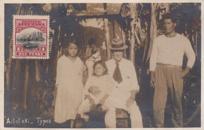 
TAHITI. Ensemble 4 cartes postales : «Aitutaki»,...