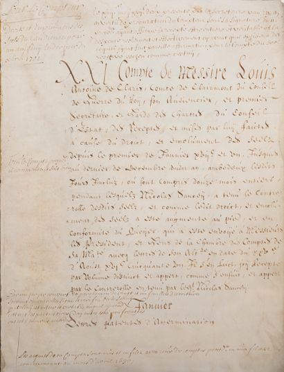 null 
[ARGENTEAU - HERMALLE MANUSCRIT] "Duplicate of the Account of the Receipt of...