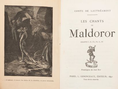 null 
LAUTRÉAMONT - Les Chants de Maldoror. Chants I, II, III, IV, V, VI. Frontispice...