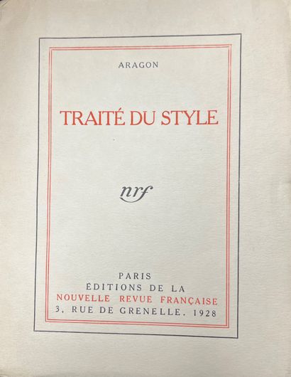 Louis ARAGON - Traité du style.
Paris, NRF,...