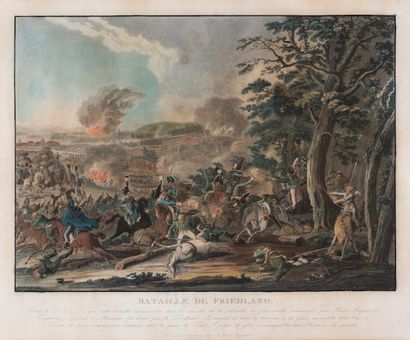 null After Johann Lorenz II RUGENDAS - Reunion of 3 engravings of Napoleonic battles.

1:...