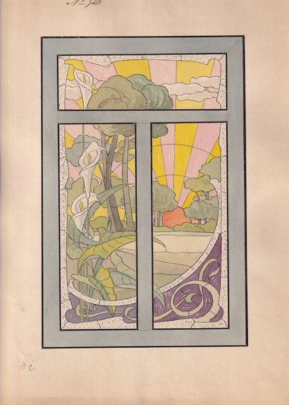 null [BRUSSELS - ART NOUVEAU] DE PASSE - +/- 200 stained glass art projects, mostly...