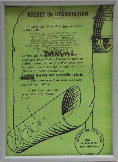 null [AUTOGRAPHES] GASTRONOMIE - 1 tasting certificate and 8 autographed or typed...