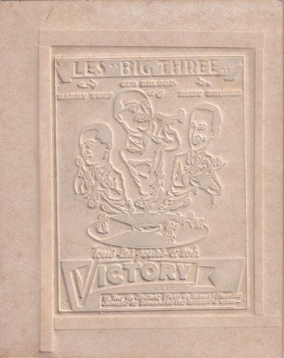 null [DOCUMENT] Attributable to LEMPEREUR - The "Big Three".
 7 x 13.7 cm. Embossed...