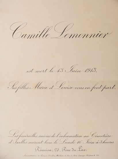 null [LEMONNIER CAMILLE MANUSCRITS & AUTOGRAPHS] Flora SPILLEUX - "Camille Lemonnier....
