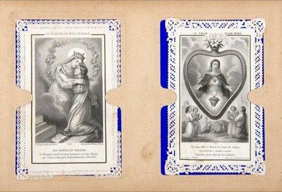 null Images religieuses: souvenirs de première communion, Vierge... 90 pièces. Album...