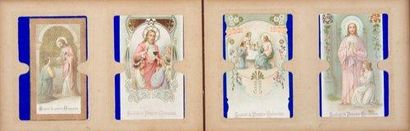 null Images religieuses: souvenirs de première communion, Vierge... 90 pièces. Album...