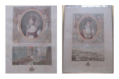 Jean DUPLESSI-BERTEAUX - AUDOUIN Portraits de l'Empereur Napoléon Ier et de l'Impératrice....