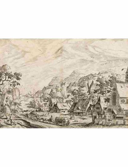 JOHANNES ET LUCAS VAN DOETECUM D'APRÈS HANS BOL (1534-1593) Paysage avec scènes de...