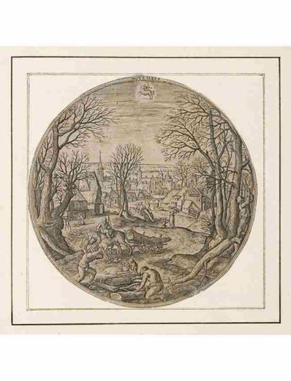 JOHANNES ET LUCAS VAN DOETECUM D'APRÈS HANS BOL (1534-1593) Paysage avec scènes de...