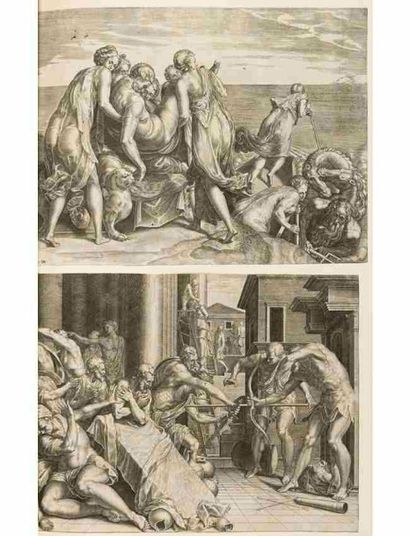 D'APRÈS FRANCESCO PRIMATICCIO DIT LE PRIMATICE (1504-1570) Ulysse et Télémaque attaquant...