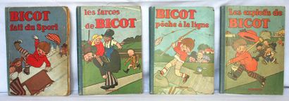 BRANNER Les farces de Bicot. Paris, Librairie Hachette, s. d. In-4, couverture cartonnée...