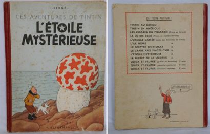 HERGÉ L'Étoile mystérieuse. Tournai-Paris Casterman, (1943). In-4, couverture cartonnée...