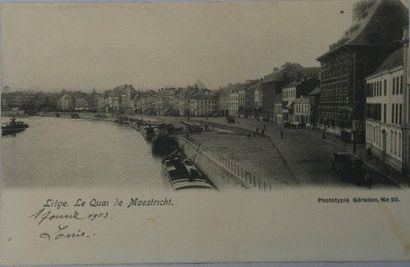 Charleroi, Liège et Spa Environ 175 cartes postales, époques diverses.