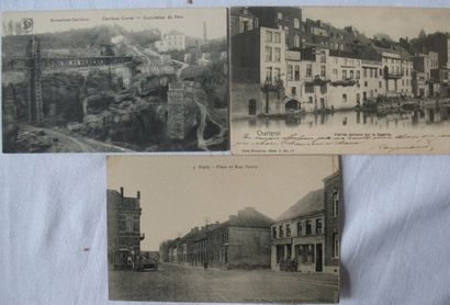 Charleroi et environs Plus ou moins 180 cartes postales, époques diverses. Loverval,...