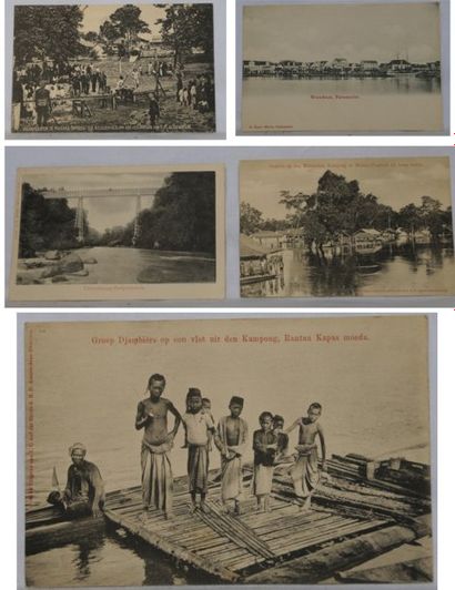 Indonésie Environ une centaine de cartes postales, époques diverses. Ceylan, Par...