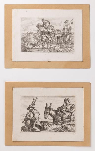 de Wael 
Jan Baptist de WAEL II (1632 - FL.1669) - « Portraits et animaux ». 7 gravures...