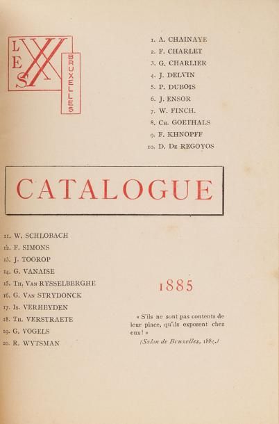null 
Les XX Bruxelles : catalogue.
Bruxelles, Les XX, 1885. 15,5 x 11 cm, broché...