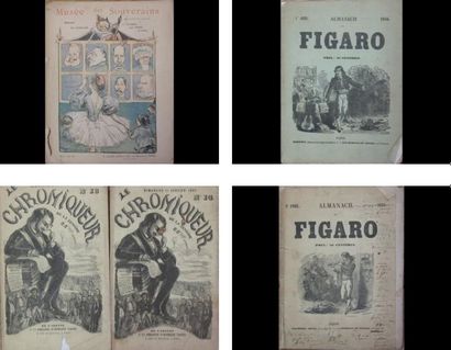 Almanach du Figaro 1ère année. Paris, Martinon, 1856. In-8,Plusieurs bois dans le...