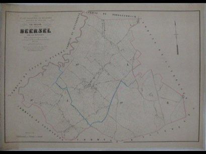 [Belgique] P. C. POPP - Plan parcellaire de la commune de Beersel. [circa 1860].On...