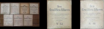null Les Feuilles libres. Ensemble 9 livraisons. Paris, 1922-1928. 9 livraisons in-8,...