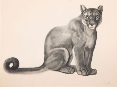 GUYOT 
Georges Lucien GUYOT (Paris, 1885-1973) - Lion et lionne.

Lithographie en...