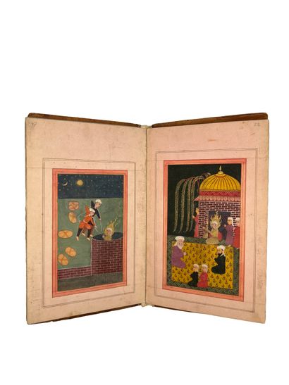 Neuf miniatures indiennes montées en un album concertina (Muraqqa') : Episodes de la vie de Yusuf