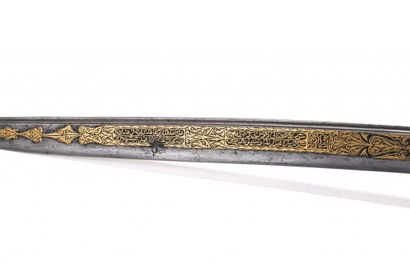 Yatagan (sabre) et son fourreau recouvert d'argent, Signé par Hasan, Empire ottoman,...
