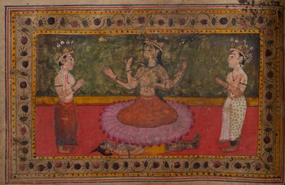 Devi Mahatmya : Manuscrit hindou à la gloire de la Grande déesse Durga et le démon...