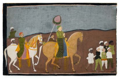Raja Hari Singh d'Orchha en procession