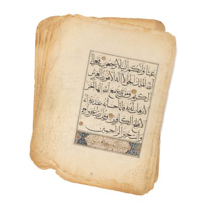 Vingt quatre folios d'un coran mamelouk ou il-khanide Iran ou Egypte, XIVe siècle

Texte...