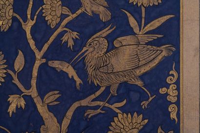 Enluminure or et bleu montée sur une page d'album Iran, probablement XVIIIe siècle

Gouache...