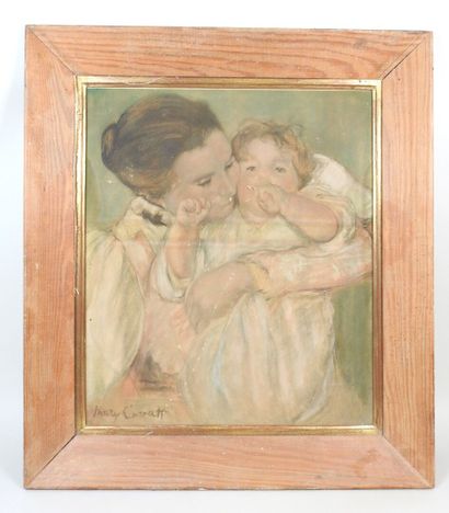  Mary CASSATT (1844-1926).
Mère et enfant.
Reproduction par Guy Spitzer.
53 x 46... Gazette Drouot