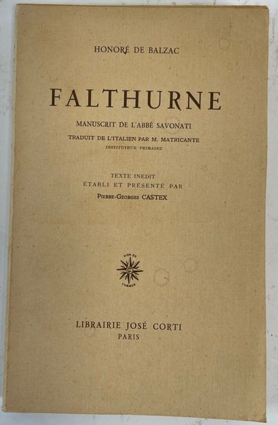  Honoré de Balzac, Falthurne, manuscrit de l'abbé Savonati, traduit de l'italien... Gazette Drouot