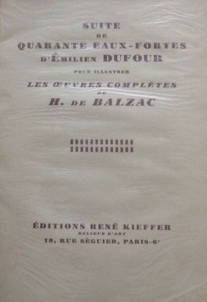  Honoré de Balzac, Suite de 40 eaux-fortes d'Emilien Dufour pour illustré les oeuvres... Gazette Drouot