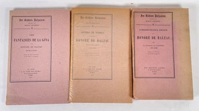  Marcel Bouteron, Les Cahiers balzaciens n°2, 3 & 6.
Paris, Cité des livres, 1923-24-28,... Gazette Drouot
