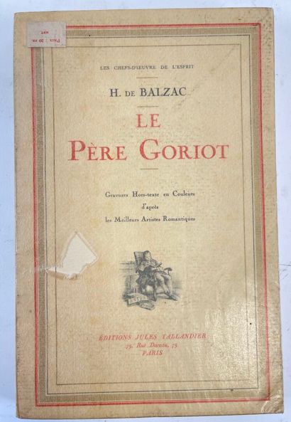  Honoré de Balzac, Le Père Goriot.
Paris, Taillandier, 1930. In-8, 254p.
Gravures... Gazette Drouot