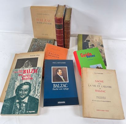  Lot de 12 ouvrages biographiques sur Balzac : 
Barbery, Henry de Balzac ou une double... Gazette Drouot