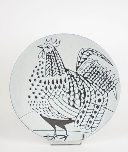 Roger CAPRON (1922-2006) à VALLAURIS.
Grand plat circulaire en céramique à décor... Gazette Drouot