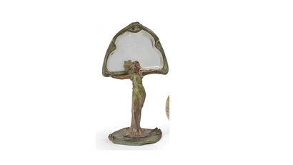 null F. ELO or FLO?


	"Woman with raised arms". Table mirror in gilded, antique...