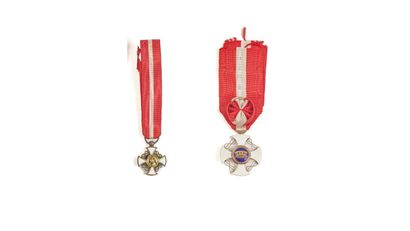 null * Italie - Ordre de la Couronne d’Italie, fondé en 1868, croix d’officier en...