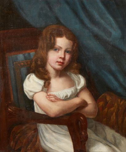 null French school of the 19th century


Presumed portrait of Alix de Wismes 


Oil...